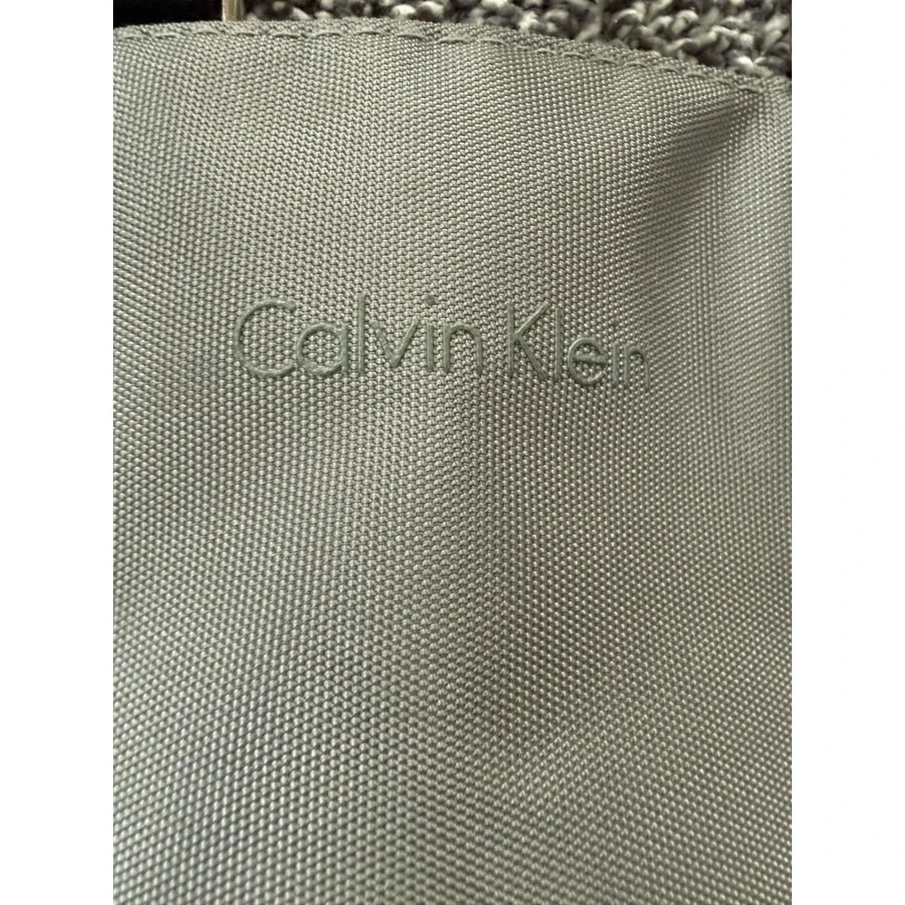 Calvin Klein Grey Black Colorblock Tote Bag Nylon PVC Shoulder Bag